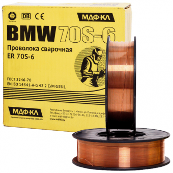 Проволока сварочная омедненная ER 70S-6 ф0,8мм (катушка 5 кг) BMW