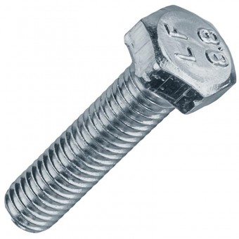 Болт шестигранный  М12х20 DIN 933, цинк,кл.пр.8.8