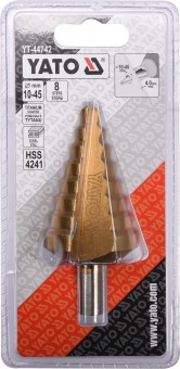 Сверло по металлу ступенчатое 10-45мм HSS-TiN "Yato",YT-44742